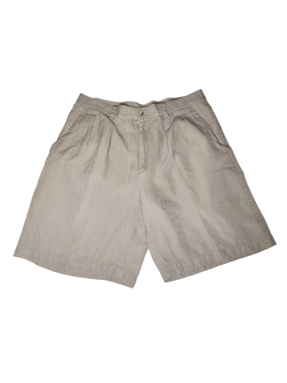 Tommy Bahama Men's Pleated Silk Chino Shorts 34 Khaki Golf Beach Preppy